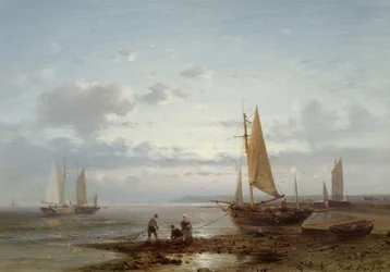 Beach Scene with Fishermen